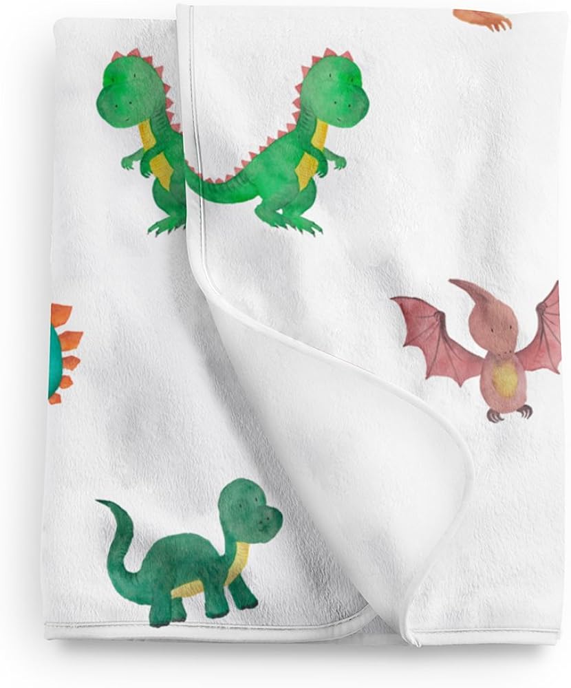 Lovable Gift Co Dinosaur Fleece Baby Blanket White Clothing