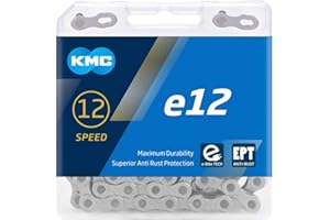 KMC e12 12-Speed e-Bike Chain, 130 Link, EPT (Dark Silver)