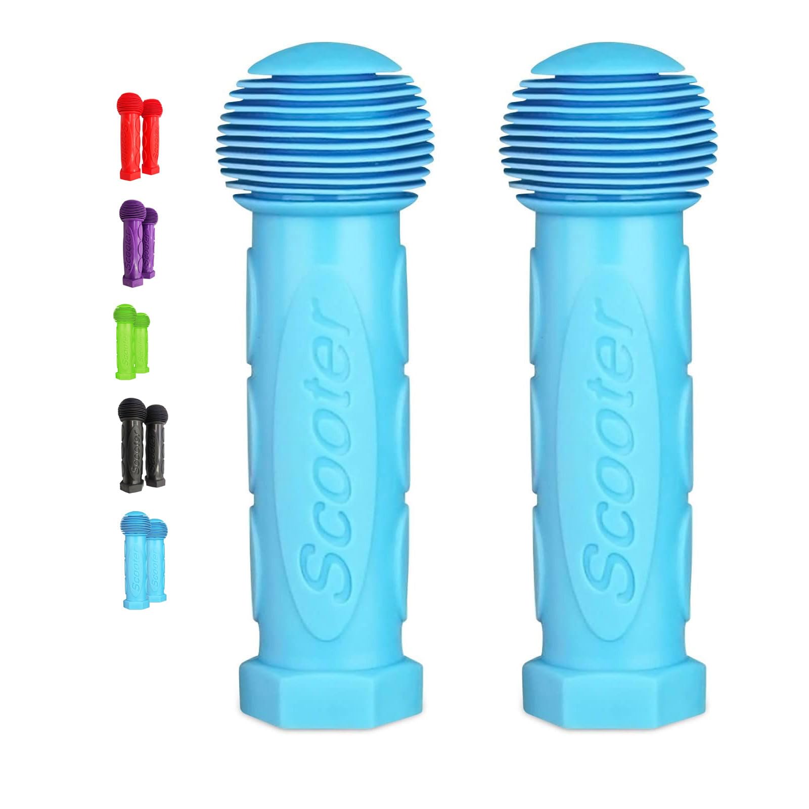 2 Pcs Bike Handle Cover Non-slip Kids Scooter Handlebar Soft Rubber Handlebar Grips for Kids Mini or Max Micro Scooter/Wheel Scooters Blue (Blue)