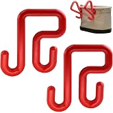 CNQLIS Red Bucket Hooks &ndash; 2Pk, 3" Lip, 40lb for Lineman Aerial Baskets | 2 red bucket tool hooks &ndash; fits 3" bucket lip. 40lb capacity &ndash; attach tool bags/aprons to aerial baskets