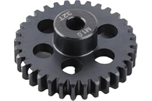Socobeta 32T M1 Mod 5mm Steel RC Pinion Gear Compatible with Arrma 1/8 1/7 Scale Model High Performance Motor Replacement Par