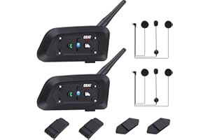 MIMIRACLE V6 Pro Motorcycle Helmet Bluetooth Headset, Up to 6 Riders 2-Way 1200M IP65 Waterproof Wireless Motorbike Communication System for Dirt Bike/ATV/Off Road