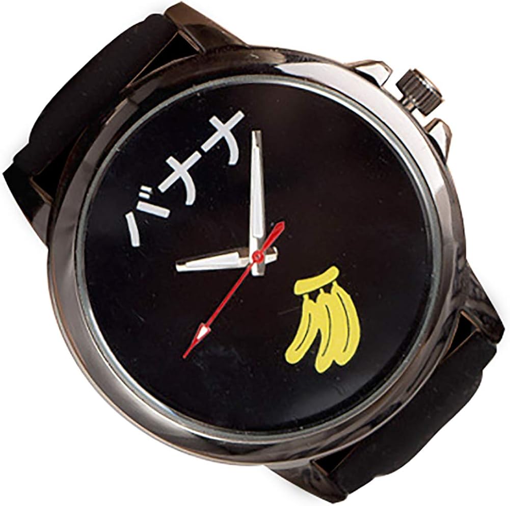 Amazon Co Jp Zoooom おもしろ ウォッチ シンプル デザイン 文字盤 アナログ 腕 時計 ファッション アクセサリー ユニーク カジュアル メンズ レディース 男性 女性 バナナ ブラック Zm Tabemoji Babk パソコン 周辺機器