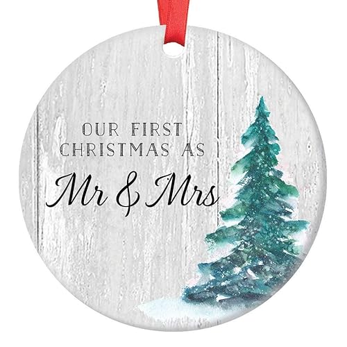 husband and wife first christmas ornament