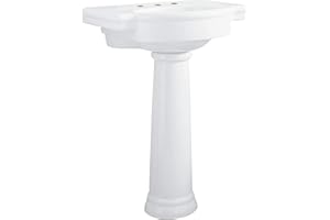 American Standard 0282.800.020 Retrospect Pedestal Bathroom Sink with 8-Inch Faucet Spacing, White