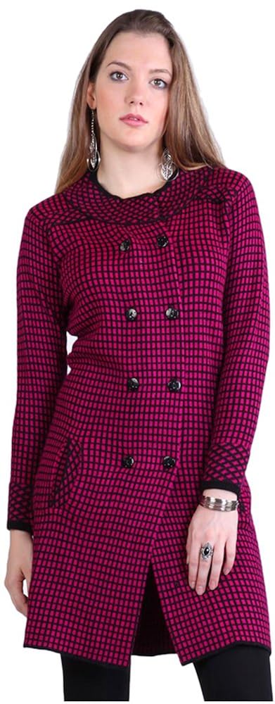 montrex pink double breasted coat for women