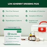 Value Aid 25 x Low Adherent Dressing Pads 5cm x 5cm Hypoallergenic Sterile view 2