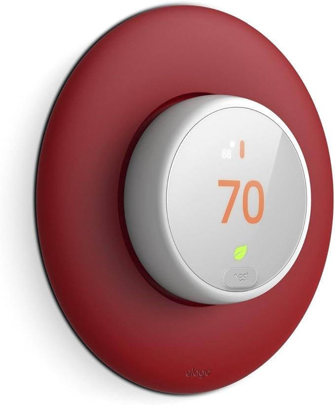Amazon Com Elago Wall Plate Cover Designed For Google Nest Thermostat E Wall Plate 2017 Red Compatible With Nest Thermostat E Hard Abs Material Not Compatible With 2020 Models Us Patent Registered Kitchen