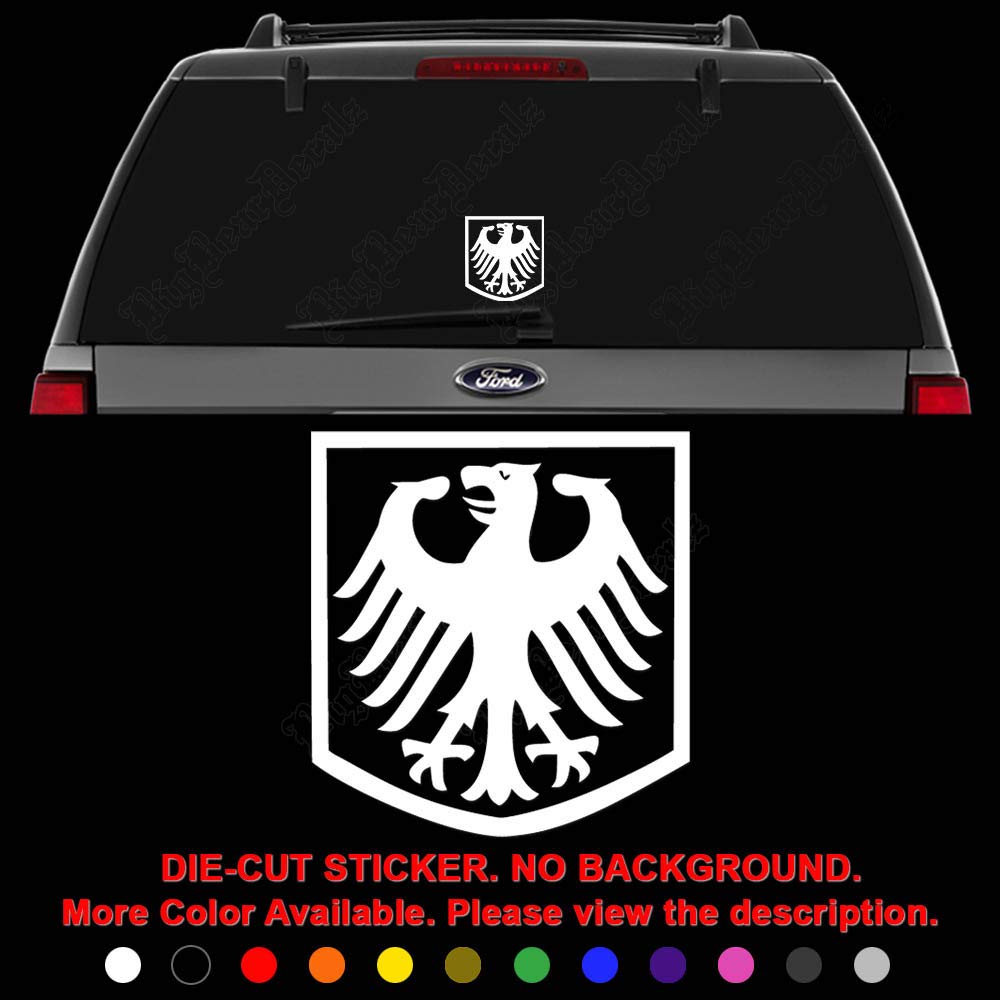 German Eagle Coat of Arms Die Cut Vinyl Decal Sticker for Car Truck Motorcycle Vehicle Window Bumper Wall Decor Laptop Helmet Size- [20 inch] / [50 cm] Tall and Color- Matte White