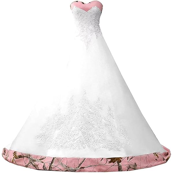 Amazon.com: FWVR Women's Embroidery Camouflage Bridal Gowns Long Pink Camo  Wedding Dresses for Bride Plus Size Ivory0 : Clothing, Shoes & Jewelry