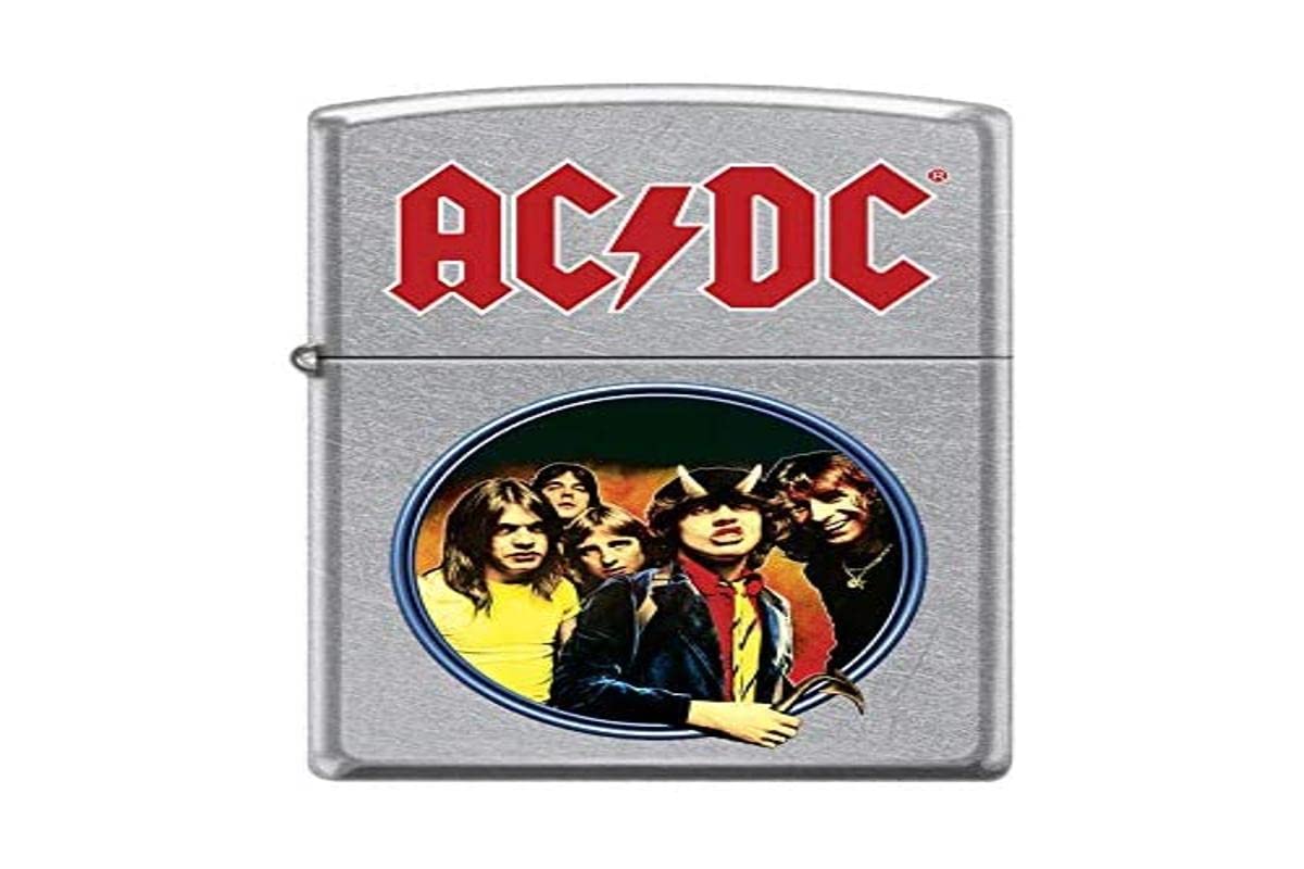 Zippo - Windproof Lighter, AC/DC, Street Chrome, Colour Image, Refillable, Reusable, Windproof Design, Gift Box, Made in the USA