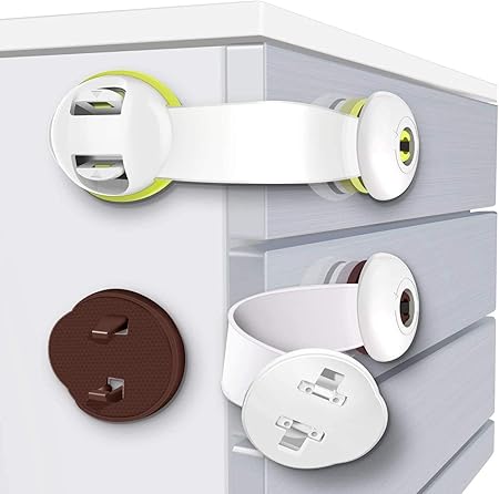 Baybee Baby Safety Locks for Drawers 6psc- Cabinet Locks Child Safety No Drill Drawer
