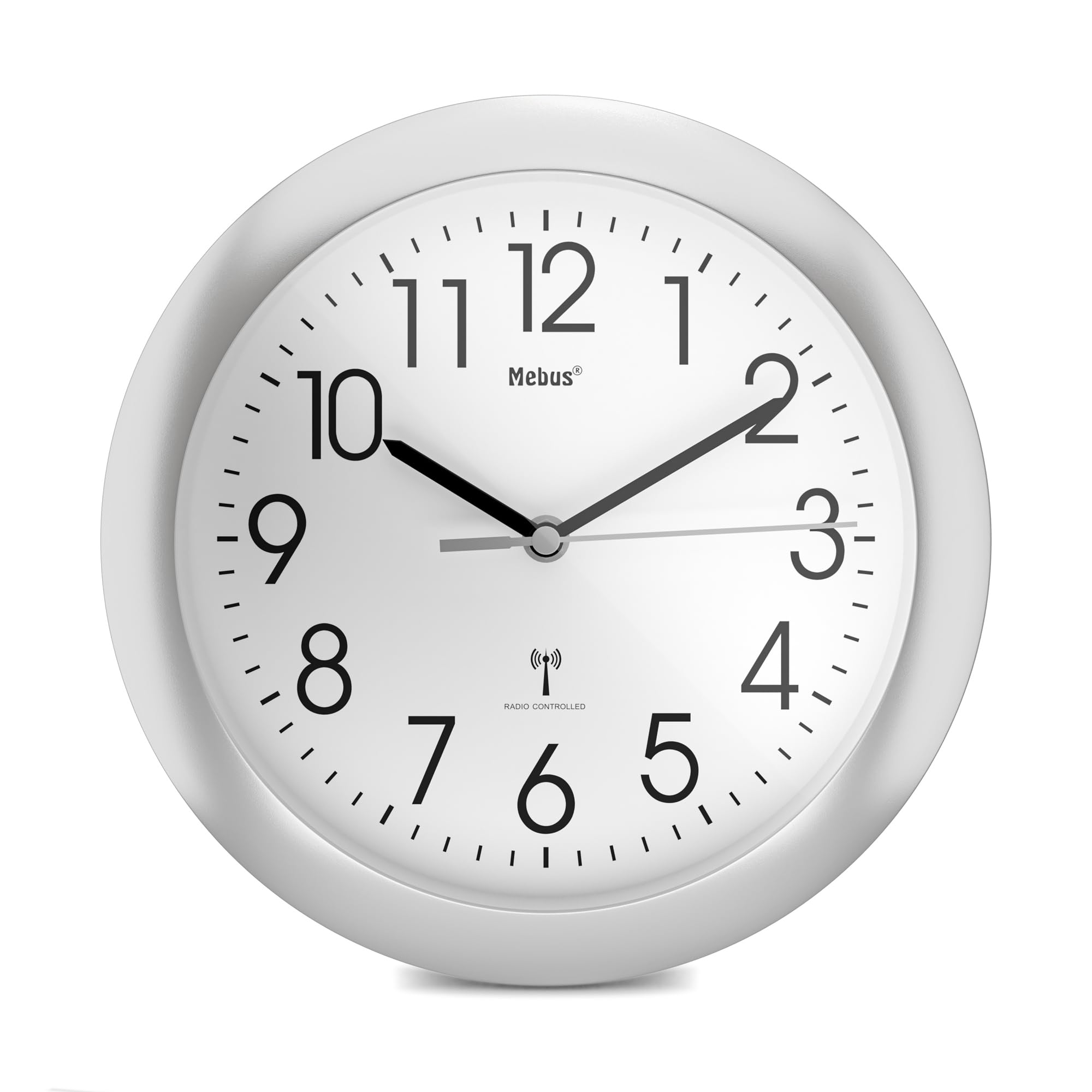 Mebus Mebus 52451 Wireless Wall Clock, Silver