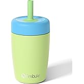 Fimibuke Kids & Toddler Cups Spill Proof, 12 OZ Insulated Sippy Cups for Toddlers Boys Girls, BPA-Free Toddler Straw Tumbler, Stainless Steel Kids Water Bottle with Twist Lids & Silicone Straw, 1 Pack