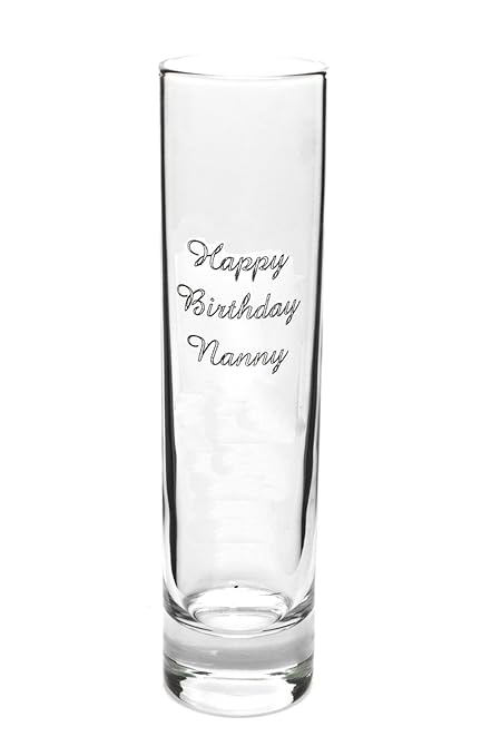 Personalised 20cm Tall Cylinder Glass Vase Laser Engraved With
