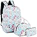 BLUBOON School Backpack Set Teen Girls Bookbags 15 inches Laptop Backpack Kids Lunch Tote Bag Clutch Purse (Sky Blue)