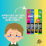 Sun Zapper Zinc Stick SPF50+ Sunscreen 4-Pack Pink Blue Green Yellow Face Kids view 6