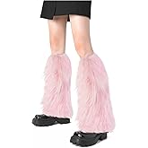 XEPST Faux Fur Fuzzy Leg Warmers Furry Boot Covers for Women, Warm Fuzzy Boot Cuff Boot Sleeves Leg Warmers for Party Costume
