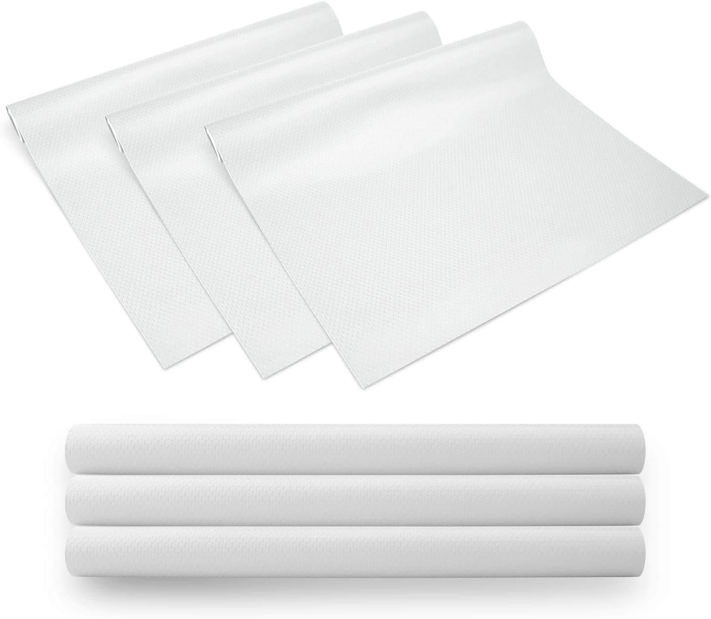 3 Rolls Cabinet Mat Drawer Liner Refrigerator Mat Pad For Kitchen Home, 17.7 x 59 Inch Transparent