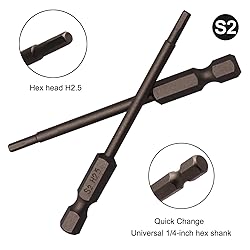 Sipery 10Pcs Hex Head Allen Wrench Drill Bits H2.5