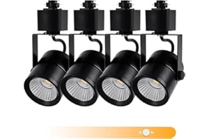 VAYANNKSUN H Type Track Lighting Heads 10W Dimmable LED Track Light Replacement Head Fixtures Bright 3000K Warm White Rail Ceiling Spotlight for Kitchen Dining Room Accent Task Wall Art, CRI90+ 24° 1000lm