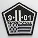 SpaceAuto Never Forget The September 11 Attacks The Pentagon 9/11 Nation Tactical Morale Desert Badge Hook & Loop Embroidery Patch 3.42
