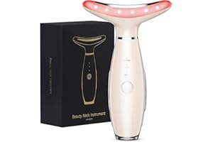 Ihelol Neck Face Massager, 3 Colour Modes and Vibration Facial Massager, Face Sculpting Tool for Double Chin and Skin Care (Nude)