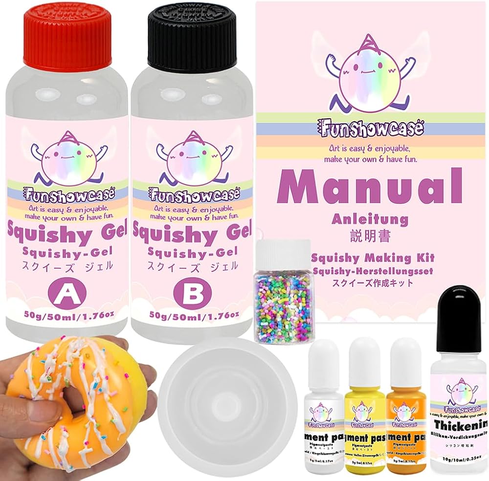 FUNSHOWCASE Taba Squishy Maker Kit Gel Donut Silicone Mould Pigment