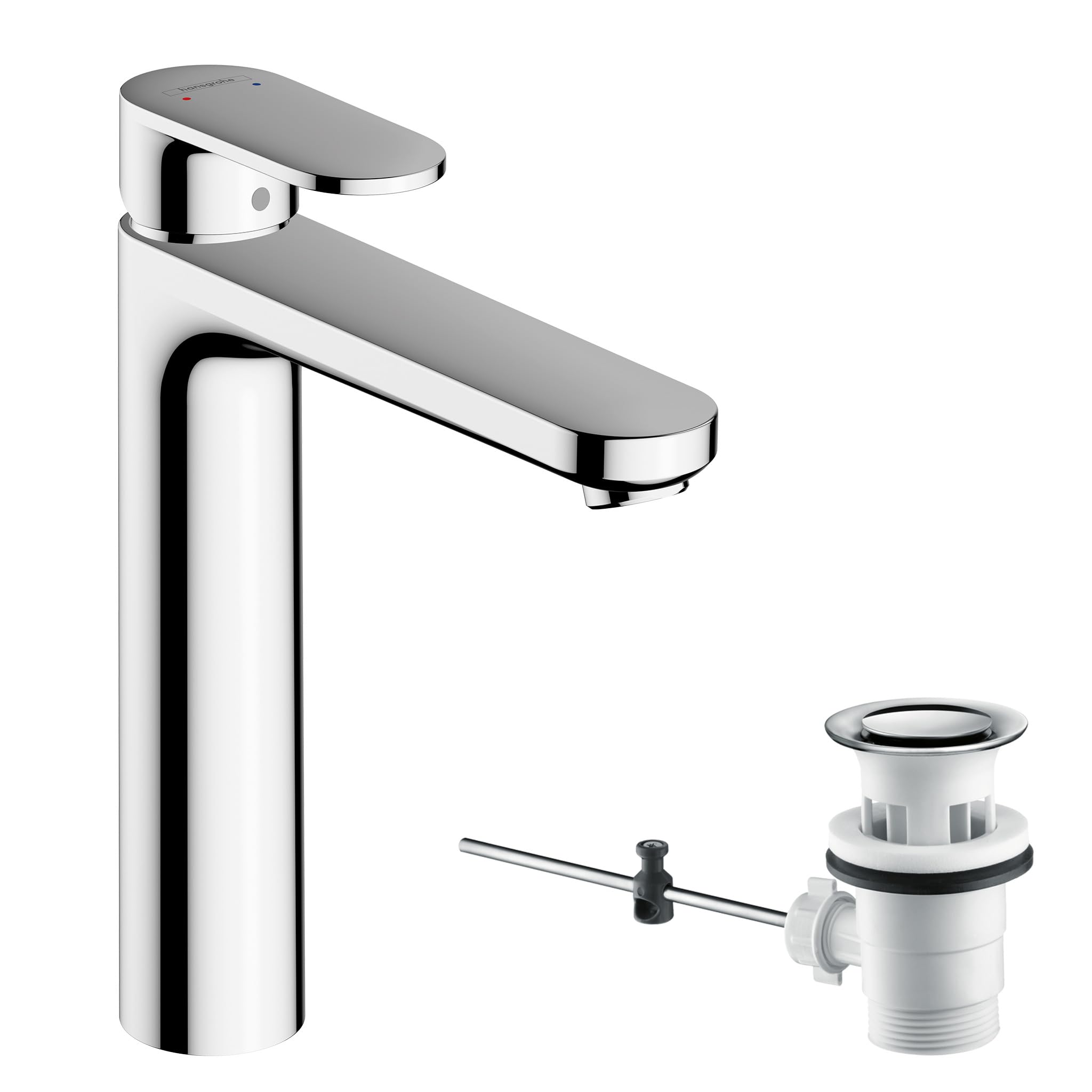 hansgrohe Vernis Blend Basin Mixer Tap 190 with pop-up waste set, chrome, 71552000