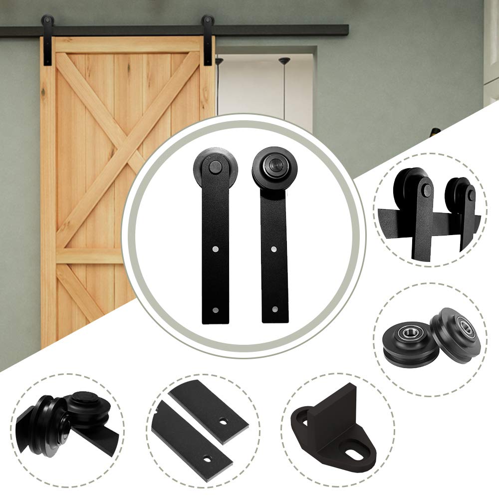 Sliding Barn Door Hardware Kit -320cm Barn Door Kit - Splicing Track-Interior Closet Door Cabinet TV Track Set，Black
