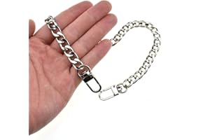 HAHIYO Purse Chain Strap 15.7 inches Bright Silver for Shoulder Cross Body Sling Purse Handbag Clutch Replacement Comfortable Flat 0.4' Wide Enough 2.4mm Extra Thick Metal 1 Pack