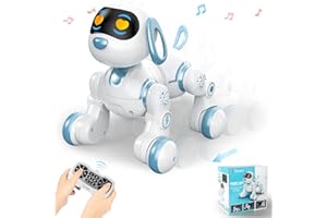 FUUY Robot Dog, Remote Control Dog for Kids with Head Touch Sensing and Music Function, Programmable Interactive Robot Funny Toy Gift for Kid Age 3-7, Blue