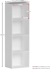 Vida Designs Oxford 4 Tier Cube Bookcase White Wooden Shelving Storage Unit view 3