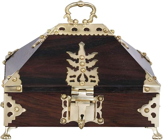 Exotic India Caja de Kerala – Madera y latón: Amazon.es: Hogar