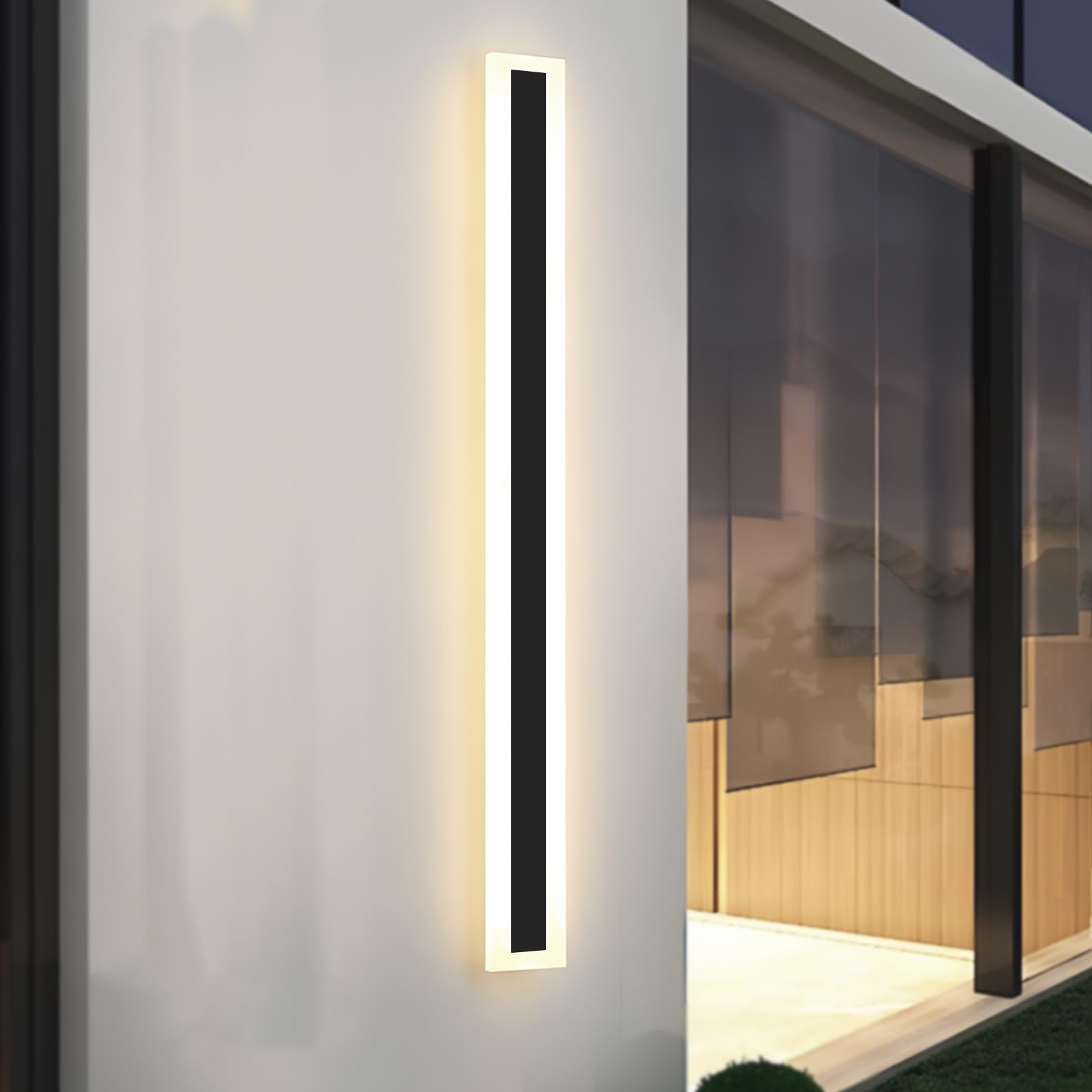 ZTWLEED LED Outdoor Wall Lights,25W Wall Lamp Natural White 4000K,Waterproof Exterior Acrylic Long Outdoor Wall Light for Garden Villa Porch Terraces Garage,120CM