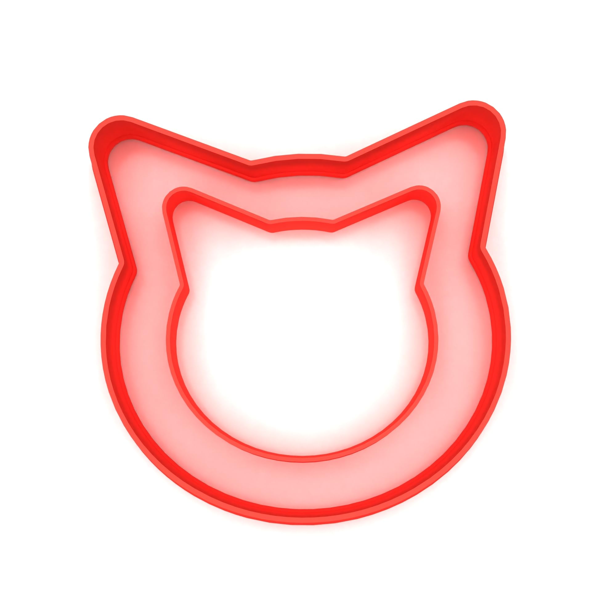 Custom Cutters Cat Head Shape Cookie Cutters | Set of 2 Plastic Cutters for Baking, Fondant, Clay, Pastry, Icing, Jewellery (5CM + 8CM)