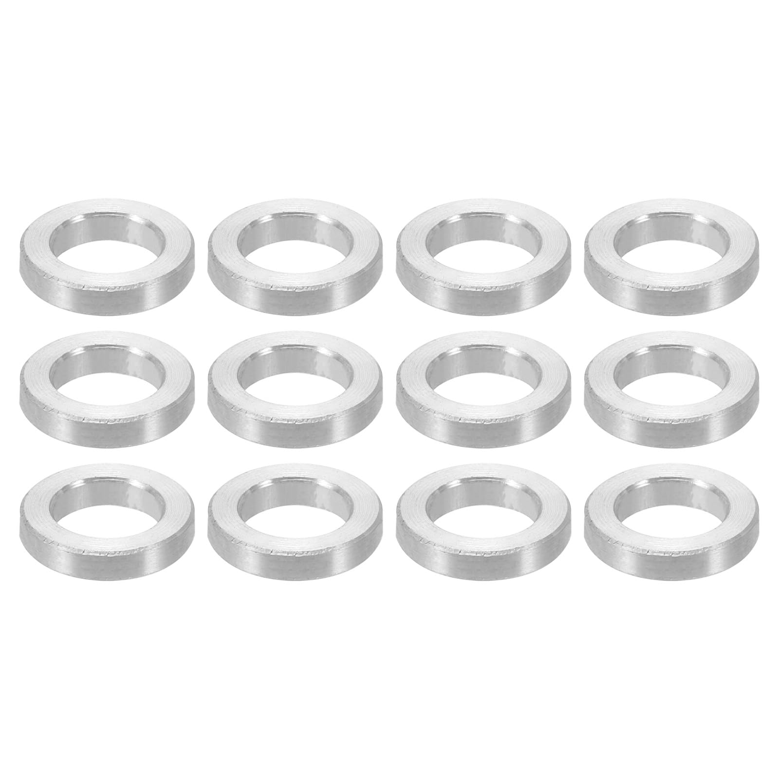 PATIKIL M6 Aluminum Spacers, 12 Pcs Metal Spacers Aluminum 6.2mm ID x 10mm OD x 2mm l Aluminum Spacer Screw Standoff Round for 1/4 or M6 Screw Bolts