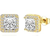 PIIDHW 14K Real Gold Moissanite Earrings Solid Yellow Gold Stud Jewelry Birthday Mother's Day Anniversary Christmas Gifts for Women