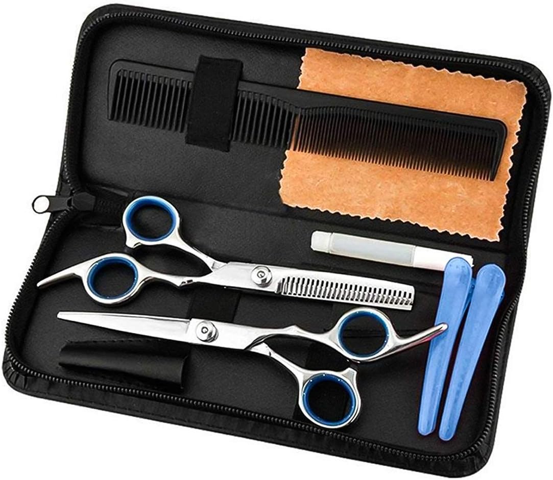 Jinxuny Hair Cutting Scissors Set, Professional Barber Cutting Hairdressing Stainless Steel Scissors/Shears 6 inch (17cm), Salon Home Shear Kit for Men Women Pet