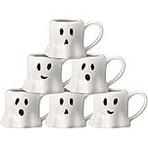 Didaey 6 Pcs Halloween Ghost Mug 11 oz Ceramic Mug Set of 6 White Ghost Coffee Cup Halloween Themed Design Cup Set for Coffee Tea Hot Chocolate Gifts Presents 4.7 x 3.5 x 3 Suitable for Microwave Use
