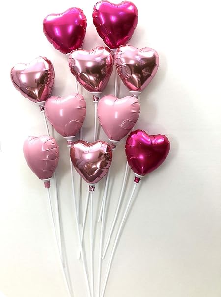 Amazon ミニバルーン スティック付き ハート 10本セット キュートカラー 風船 バルーン おもちゃ