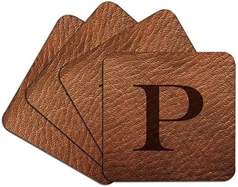Monogrammed Branded Hardboard Coaster Set (Style=P)