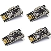 hiBCTR 4-Pack NRF24L01+ Wireless Transceiver, 2.4GHz, SPI | Up to 2Mbps data rate, onboard antenna, 1.9-3.6V, compatible with Arduino, Raspberry Pi, ARM SBC