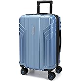 BAGSMART Expandable Carry On Luggage 22x14x9 Airline Approved, 1OO% PC Lightweight Hard Shell Suitcase, 20 Inch Travel Luggage with Spinner Wheels, Waterproof Rolling Suitcase,Blue