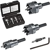 Klein Tools 31872 Heavy-Duty Hole Cutter Kit, 4-Piece | Includes Carbide Hole Cutters and Pilot Bit in Rust-Proof Molded Plastic Case