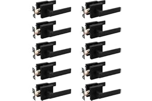 Probrico 10 Pack Privacy Door Handles,Heavy Duty Matte Black Door Lever Hardware,Keyless Interior Door Knob Lockset for Bedroom Bathroom