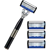viohead Upgrade 7-Blade Razor for Men, 7 Layers of Razor Blades, 1 Razor Handle + 3 Blade Refills, Dual Lubrication & Precision Trimmer, Lubrastrip for Comfortable Shave