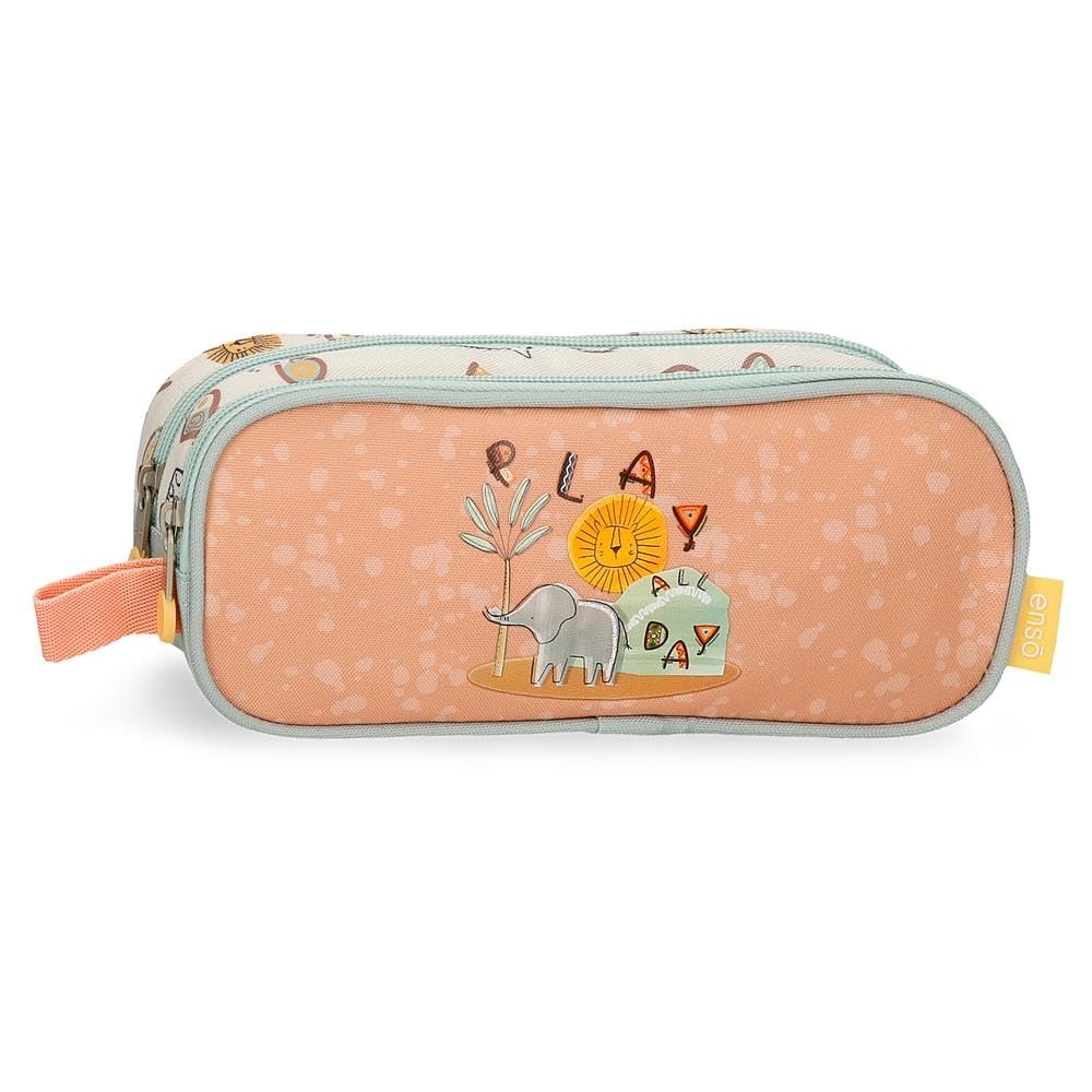 Enso Play All Day Double Pencil Case Multicolor 23x9x7cm Polyester by Joumma Bags, Multicoloured, Double Case