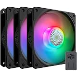Cooler Master SickleFlow 120 V2 ARGB 3 in 1, 120mm Square Frame Fan, Customizable LEDS, Air Balance Curve Blade Design, Seale