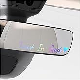 MUQIDA 4PCS Trust in God Rearview Mirror Sticker, Christian Car Stickers Self Affirmations Vanity Mirror Decal, Auto Window Vinyl Decals Cute Religious Affirmation Decor for Women (Colorful)